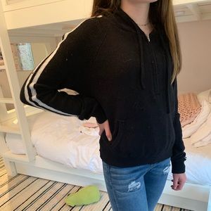 Black quarter zip hoodie sweater